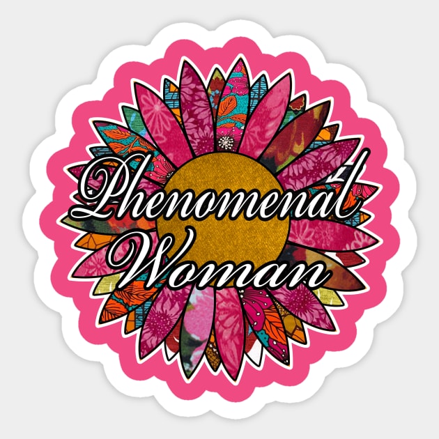 phenomenal woman retro flower Sticker by artbyomega